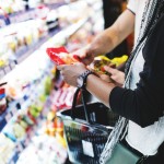 A couple shopping for food